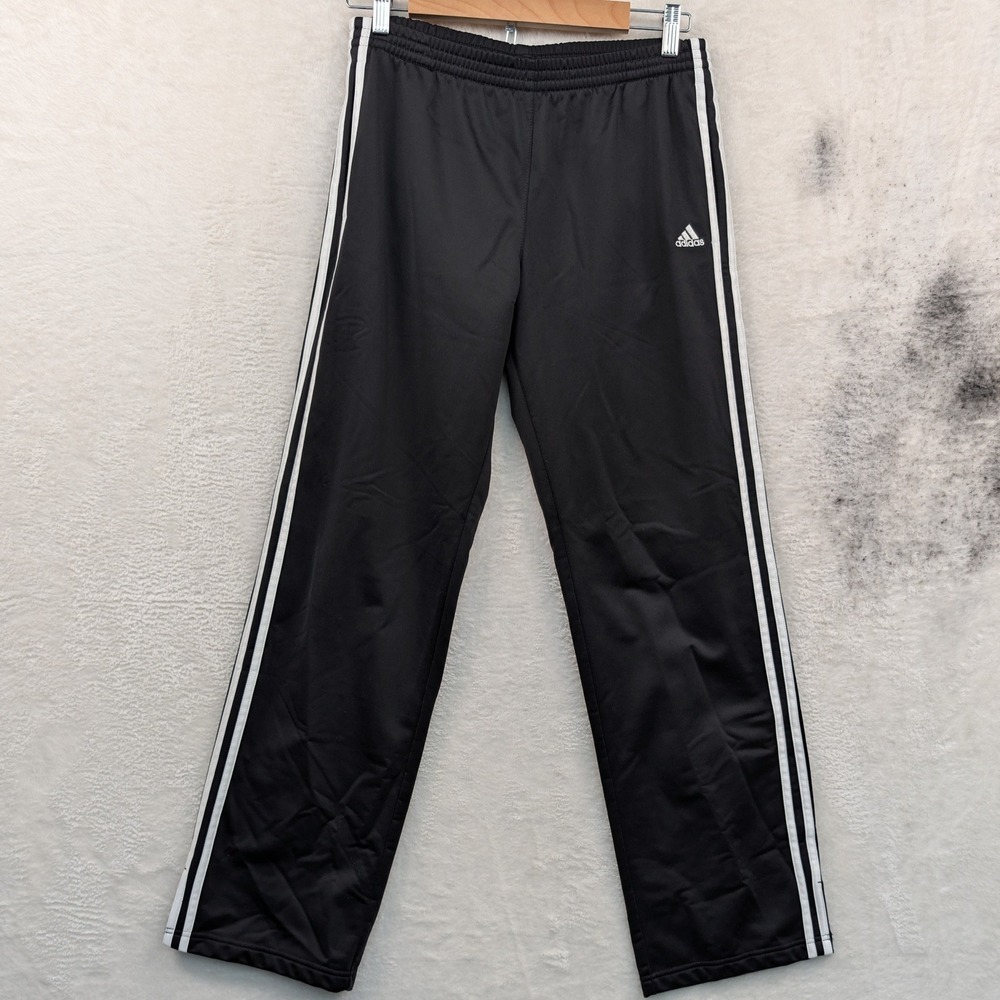 VTG Adidas Track Pants Men's M Black 3 Stripe Athletic Gym Sporty Loungewear Y2K